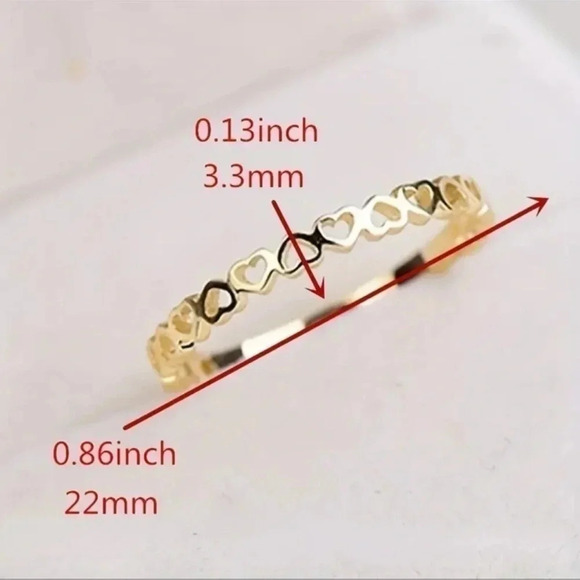 Dainty Gold Heart Ring - Picture 3 of 4